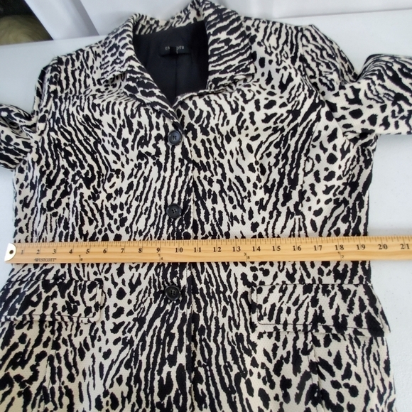 Talbots Textured Lined Blazer Size 16 Button Front Jacket Animal Print Office - Picture 6 of 13
